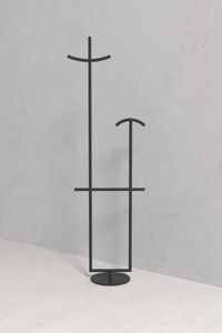 Porte-manteau sur pied en acier inoxydable, style vintage moderne, à trois niveaux, multifonctionnel, laqué, pour entrée et salon - Product Image 5