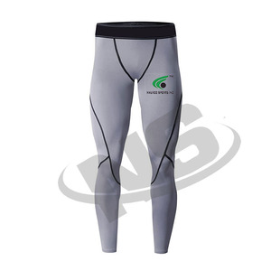 Leggings Deportivos para Hombre al por Mayor, Material Spandex, Alta Elasticidad, Mallas para Gimnasio, Pantalones Deportivos para Correr y Entrenar, Logotipo, Color Sólido, Ropa Deportiva - Product Image 1