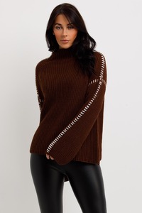 Personnalisé de haute qualité pour femmes formel court ample pull Jacquard surdimensionné logo de mode motif solide polyester d'hiver - Product Image 5