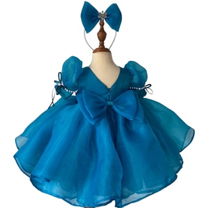 Nhung Nguyen ชุดเดรสปาร์ตี้สำหรับเด็กผู้หญิงอายุ12ปีชุดเดรสสั้นผ้าชีฟองสำหรับฤดูใบไม้ร่วงผ้าโปร่งประดับไข่มุกสำหรับเด็ก - Product Image 1