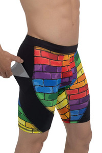 Custom Wholesale <b>Mens</b> Quick Dry Polyester Tight <b>Sports</b> Shorts Compression Running Fitness Shorts with Built in <b>Underwear</b> - Product Image 2