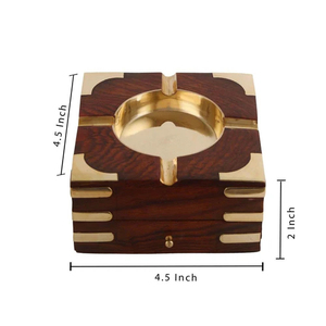 ที่เขี่ยบุหรี่ไม้อะคาเซียทำด้วยมือหรูหราอุปกรณ์เสริมการสูบบุหรี่สำหรับบ้านสำนักงานและลาน - Product Image 5