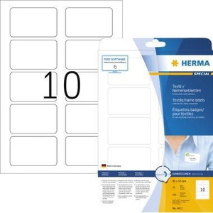 Herma Special White Acetate Silk Garment Label 80x50mm 250 Labels/Pack - Product Image 1