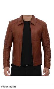 Veste de moto d'hiver pour hommes de haute qualité en cuir de mouton véritable nouveauté marron Biker Style décontracté - Product Image 3