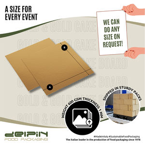 Fabriqué en Italie laminé jetable rectangulaire carré or planche à gâteau carton taille différente prêt à expédier - Product Image 4