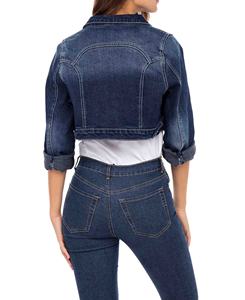 Chaqueta vaquera para mujer mejor valorada, abrigo vaquero de manga larga con diseño recortado ajustado, chaqueta vaquera informal a la moda para exteriores - Product Image 2