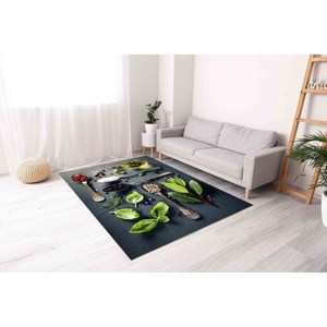 Tapis de cuisine aux herbes et épices : Tapis de sol moderne antidérapant, tapis doux non tissé - Product Image 4