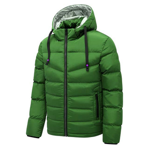 High Street Style Vintage Denim Hombres Puffer con capucha Chaqueta de invierno impermeable Logotipo frontal Venta al por mayor Superventas - Product Image 3