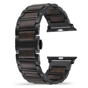 Correa de Lujo de Madera de Sándalo Roja y Acero Inoxidable para <span class=keywords><strong>Apple</strong></span> <span class=keywords><strong>Watch</strong></span> IWatch Todas las Series Ultra 3 1-11 38/<span class=keywords><strong>40</strong></span>/41/42/44/45/46/49mm - Product Image 6