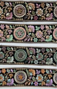 Guipure Embroidered Lace <b>Fabric</b> with Gold Thread Floral Pattern <b>Net</b> Embroidery for Dresses Blouses Shoes Festive Wear - Product Image 4