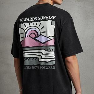 Camisetas de Alta Calidad 100% Algodón Peinado, Estilo Urbano, con Logotipo Personalizado Serigrafiado, Hombros Caídos, para Hombre - Product Image 5