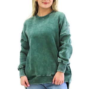 Sudadera de Cuello Redondo con Lavado Ácido, Estilo Urbano, Última Moda para Mujer, Precio al por Mayor, Sudaderas con Lavado Ácido para Mujer - Product Image 2