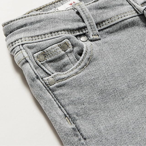 กางเกงยีนส์รัดรูปผ้ายีนส์เกรย์เอวกลางแบบลำลองสไตล์เรียบง่ายทนทานซักได้ปานกลางแบบถัก - Product Image 3