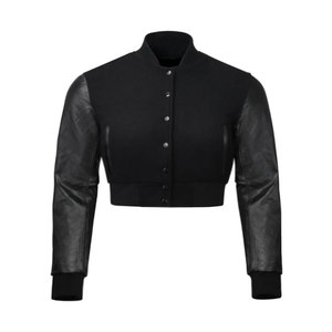 Chaquetas Varsity Cortas para Mujer Hechas con Material 100% Cuero Genuino, las Mejores Chaquetas Varsity Cortas para Mujer Resistentes al Viento al Precio Más Bajo - Product Image 1