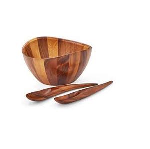 Acacia Wooden Serving Bowl for Dinner and Fruit Bowl Wooden Salad Rice Soup Bowls with <b>Large</b> Size for Kitchen Use - Product Image 1