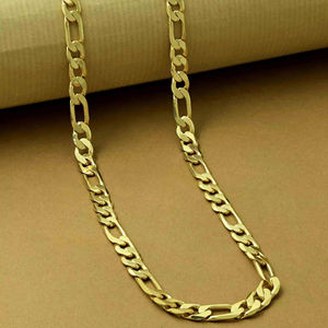Venta al por mayor 14K 18K 24K Micro cadena Figaro chapada en oro, cadena de moda, cadena de oro de latón, diseño de cadena moderno, cadena estilo Figaro. - Product Image 1