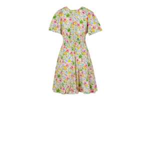 Robe Courte Décontractée à Manches Courtes et Imprimé Floral Multicolore en Coton 100% sans Col avec Ceinture pour Femme – Vente en Gros pour l'Automne - Product Image 4