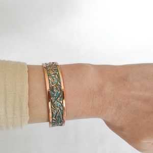 Brazalete de cobre puro hecho a mano Brazalete ajustable Hecho a mano en - Product Image 4