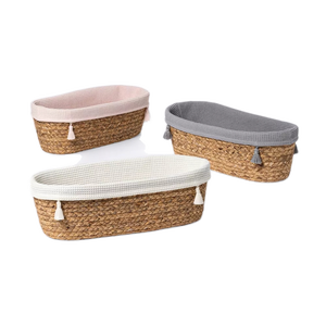 ตะกร้าสานผักตบชวาเวียดนามแบบใหม่ งานแฮนด์เมด สำหรับจัดเก็บ ขายส่ง สวยงาม ตกแต่งได้ ซ้อนกันได้ ใช้ใส่เสื้อผ้าหรือของใช้ - Product Image 2