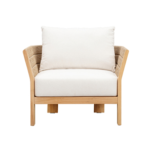 Chaise longue sans accoudoirs Chaise de détente en corde de bois de teck moderne et élégante-Rais - Product Image 6