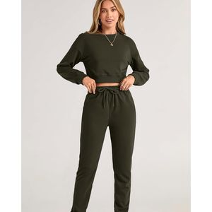 Ensembles de yoga hiver vente en gros femme 2 pièces ensemble Streetwear femmes survêtements survêtements en coton polaire à capuche personnalisé - Product Image 2