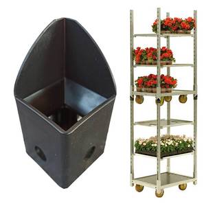 Chariots danois à empiler - Plateforme en contreplaqué à quatre roues avec roues en PU pour le jardin, les courses, le rangement des outils et le transport - Product Image 1