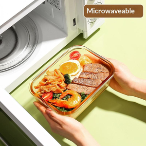 24個入り 1040ml グリーン ホウケイ酸ガラス製ランチボックス 食事準備用 密閉容器 電子レンジ・冷凍庫対応 BPAフリー 食品保存容器 - Product Image 3
