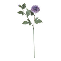 Bunga Dahlia Buatan 2 Tangkai Vintage, Cabang Panjang Warna Musim Gugur dari Sutra untuk Dekorasi Rumah