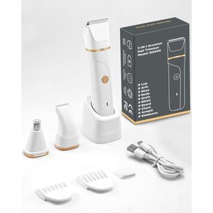 Rasoir électrique rechargeable 3-en-1 pour femmes, étanche, avec tondeuse nasale et fonctionnalités pour la zone pubienne, conforme à la norme IPX7 - Product Image 1