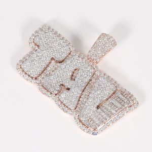 Colgante de oro blanco y rosa de 14kt personalizado, adornado con diamantes cultivados en laboratorio, hechos a medida para reflejar su estilo único - Product Image 3