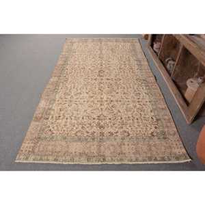 คลาสสิกสีเบจสีน้ำตาลขนาด4.7x8.6ฟุตวินเทจผ้าวูลตุรกีเป็นมิตรต่อสิ่งแวดล้อมทำจากยางเย็บปะติดปะต่อสี่เหลี่ยมผืนผ้าโถงทางเดินข้างเตียงพรมใหม่ - Product Image 1