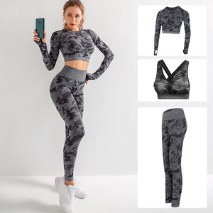 Ensemble 2 pièces Tenues pour femmes Camo Sportswear Gym Yoga Set Fitness Leggings Camouflage Workout Yoga Outfits Long Sleeve Tracksuits - Product Image 5