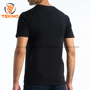 T-Shirt Homme de Haute Qualité 100% Coton Style Streetwear Poids Lourd 220 Grammes Personnalisable Panneau de Cou Travail Coupe Régulière OEM - Product Image 2