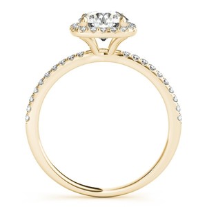 Anillo de Diamantes con Halo Cuadrado de Oro Amarillo de 14K y 0.35ct, Conjunto Nupcial, Joyería Fina, Accesorios de Boda - Product Image 3
