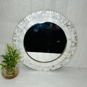 Miroir d'habillage moderne de haute qualité support indien à la main mère perle incrustation miroir mural cadre en bois matériau osseux pour la décoration intérieure - Product Image 1