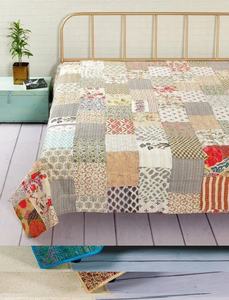 Edredón Kantha, manta Reversible, colcha Vintage, edredón Kantha de seda Vintage - Product Image 2