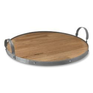 Plateau de service en bois de manguier artisanal avec poignées en métal blanc rectangulaires Plateau décoratif pour table basse pour la maison et l'hôtel - Product Image 2