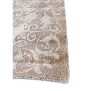 Tapis fait main en laine et soie noué à la main Pae-6157, motif floral gris et noir Aurora, pour la maison, le salon, le couloir, tapis rectangulaire fait main - Product Image 4