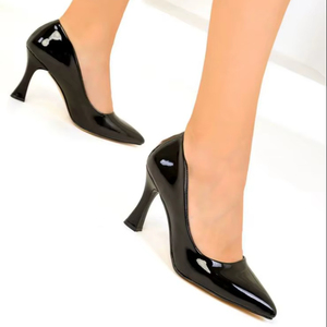 Zapatos de Tacón de Aguja Clásicos de 9 cm para Mujer, con Punta en Pico, Decoración de Diamantes de Imitación, Cierre Deslizante, para Tallas 36-40, Hechos en Turquía - Product Image 1