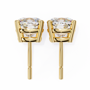 Beautiful 18K Gold Stud Earrings with Lab-Grown Diamond Trendy White Rose Yellow Gold Options for Parties - Product Image 2