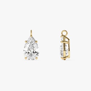 Collier pendentif irrésistible fait main en forme de poire avec diamant de laboratoire 3,00 carats E-F VVS1-VS1 Or 14K pour usage quotidien, idée cadeau - Product Image 3