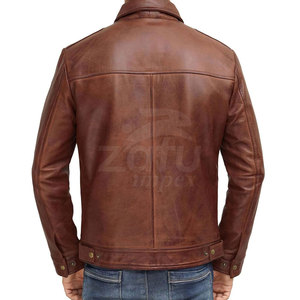 Veste en cuir design personnalisé Veste d'hiver pour hommes de couleur unie Streetwear Offre Spéciale Veste en cuir pour hommes à prix raisonnable - Product Image 4
