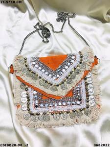 Designer Handcrafted Evening Banjara Boho Ladies Clutch Cum <b>Sling</b> Bag | Handmade Banjara Boho Beaded Bag - Product Image 2