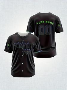 Uniformes de baseball boutonnés recyclés de haute qualité Maillot personnalisé unisexe polyester personnalisé respirant unisexe - Product Image 5