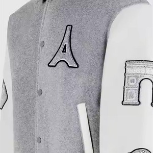 Vestes pour hommes Qualité personnalisée 100% coton Logo personnalisé Veste décontractée surdimensionnée pour hommes Veste universitaire de baseball d'hiver - Product Image 2