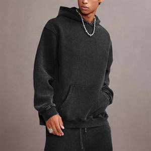 Sweat à capuche personnalisé pour homme en polyester lourd, effet délavé vintage, taille plus, vêtements d'hiver, coupe régulière, séchage rapide, respirant - Product Image 6