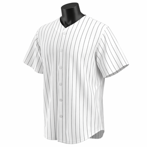 Camiseta de Béisbol Personalizada con Rayas Blancas, Cuello en V con Botones, Uniforme de Equipo Liso, Transpirable y de Secado Rápido - Product Image 5
