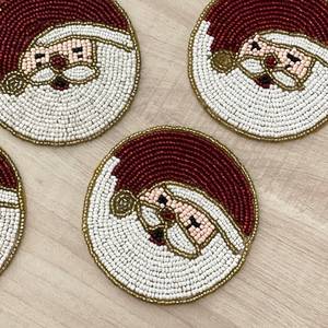 Handmade Glass Beaded <b>Coasters</b>-Classic <b>Drink</b> <b>Coasters</b> with Polyester Backing (4x4 Inch) Portable for Church & Religious Gifts - Product Image 2