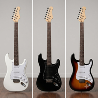 Gitar Elektrik Pemula 39 Inch Kayu Solid Finishing Warna-warni dengan Tas Gig dan Kabel untuk Latihan Siswa 6-String 22-Fret