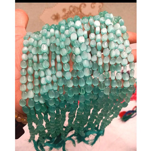 Perles colorées brillantes pour la fabrication de bijoux pour femmes Belles perles ovales Monalisa de différentes couleurs Taille 8mm Longueur 14 pouces - Product Image 4